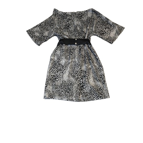 Women’s JH Jessica Howard Leopard Print Lose Sleeve Dress With Belt Size 10 - Picture 2 of 8